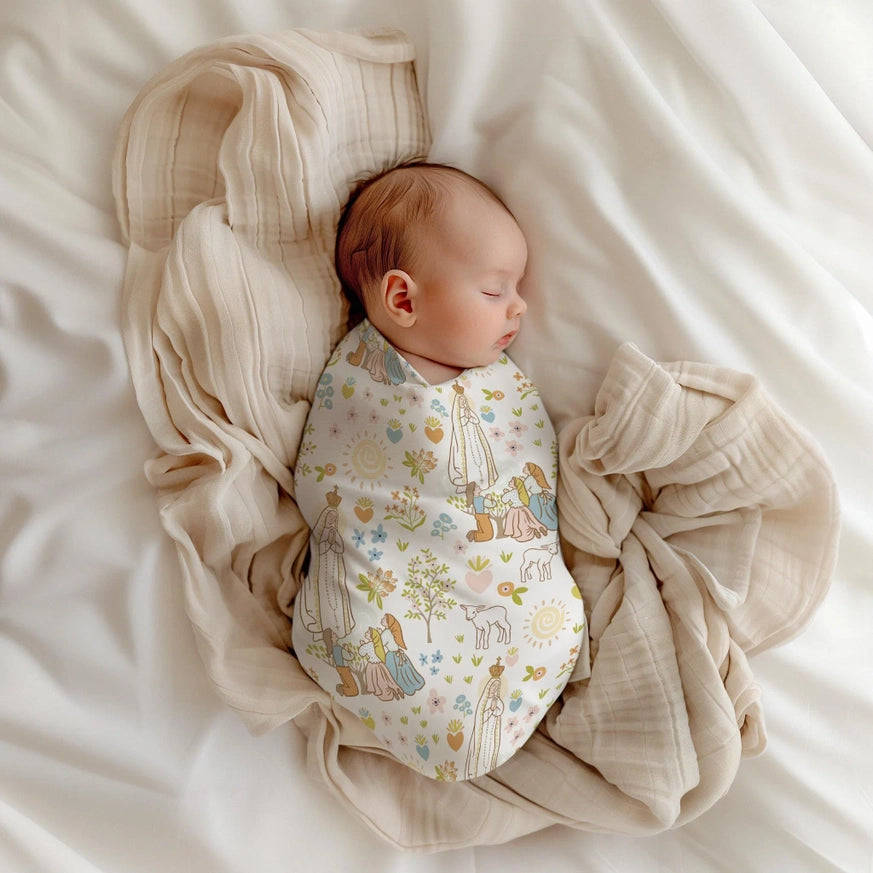 Our Lady of Fatima Muslin Deluxe Swaddle