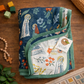 Our Lady of Lourdes & St. Bernadette Quilt - Navy & Beige