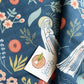 Our Lady of Lourdes & St. Bernadette Quilt - Navy & Beige