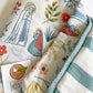 Our Lady of Lourdes & St. Bernadette Quilt - Navy & Beige