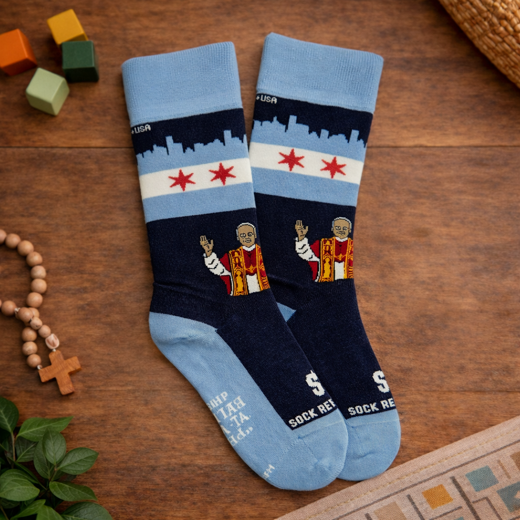 Pope Leo XIV - Chicago Adult Socks (Blue)