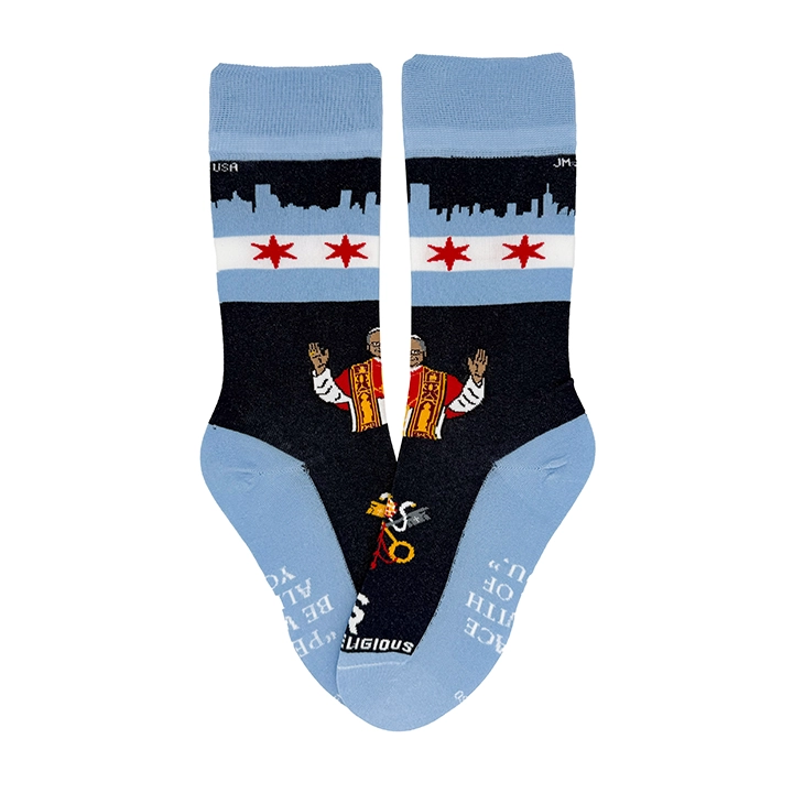 Pope Leo XIV - Chicago Adult Socks (Blue)