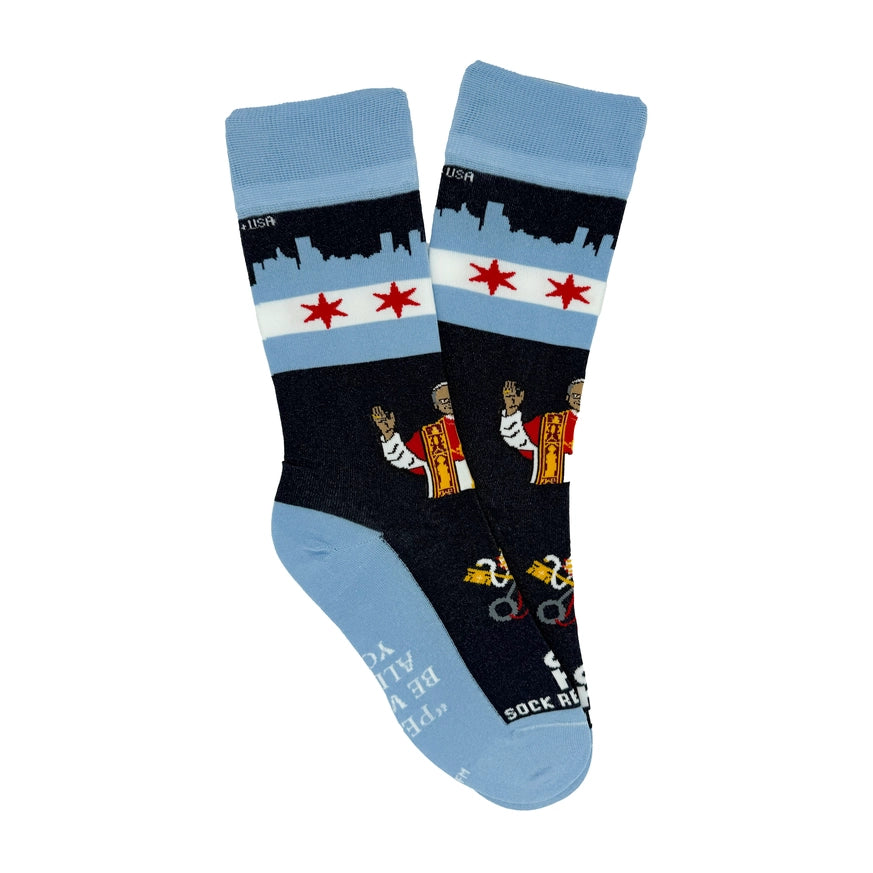 Pope Leo XIV - Chicago Adult Socks (Blue)