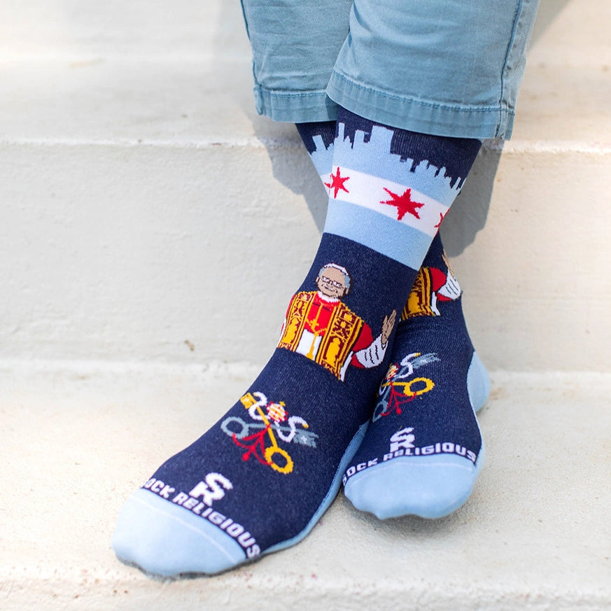 Pope Leo XIV - Chicago Adult Socks (Blue)