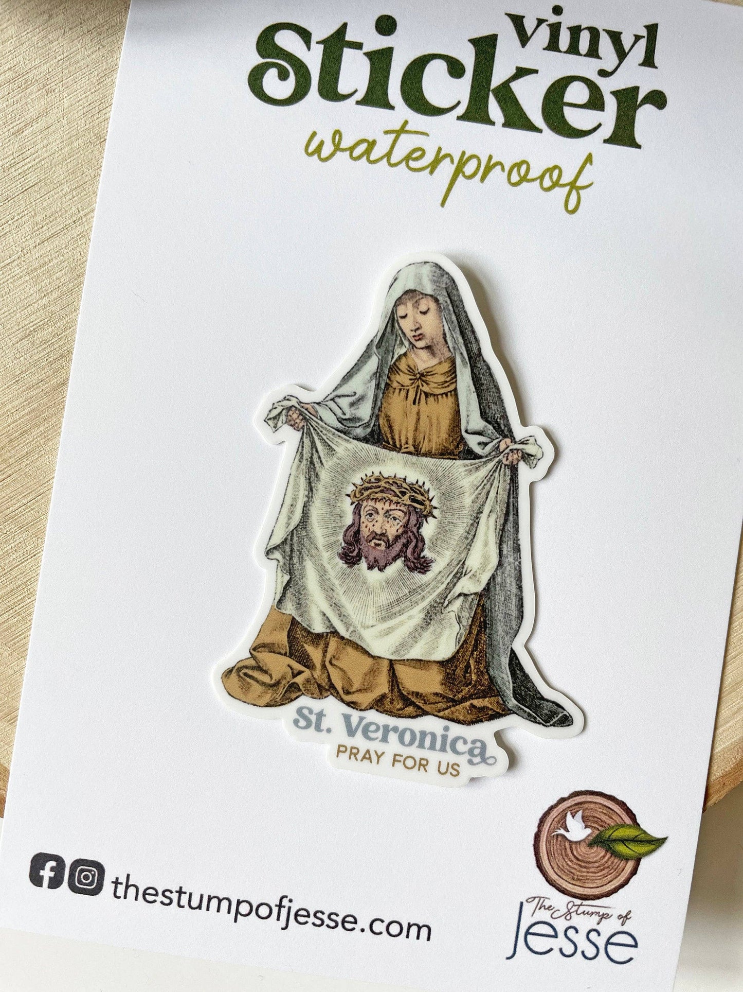 St. Veronica Waterproof Catholic Sticker