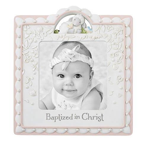 Ag Baptism Photo Frame Pink