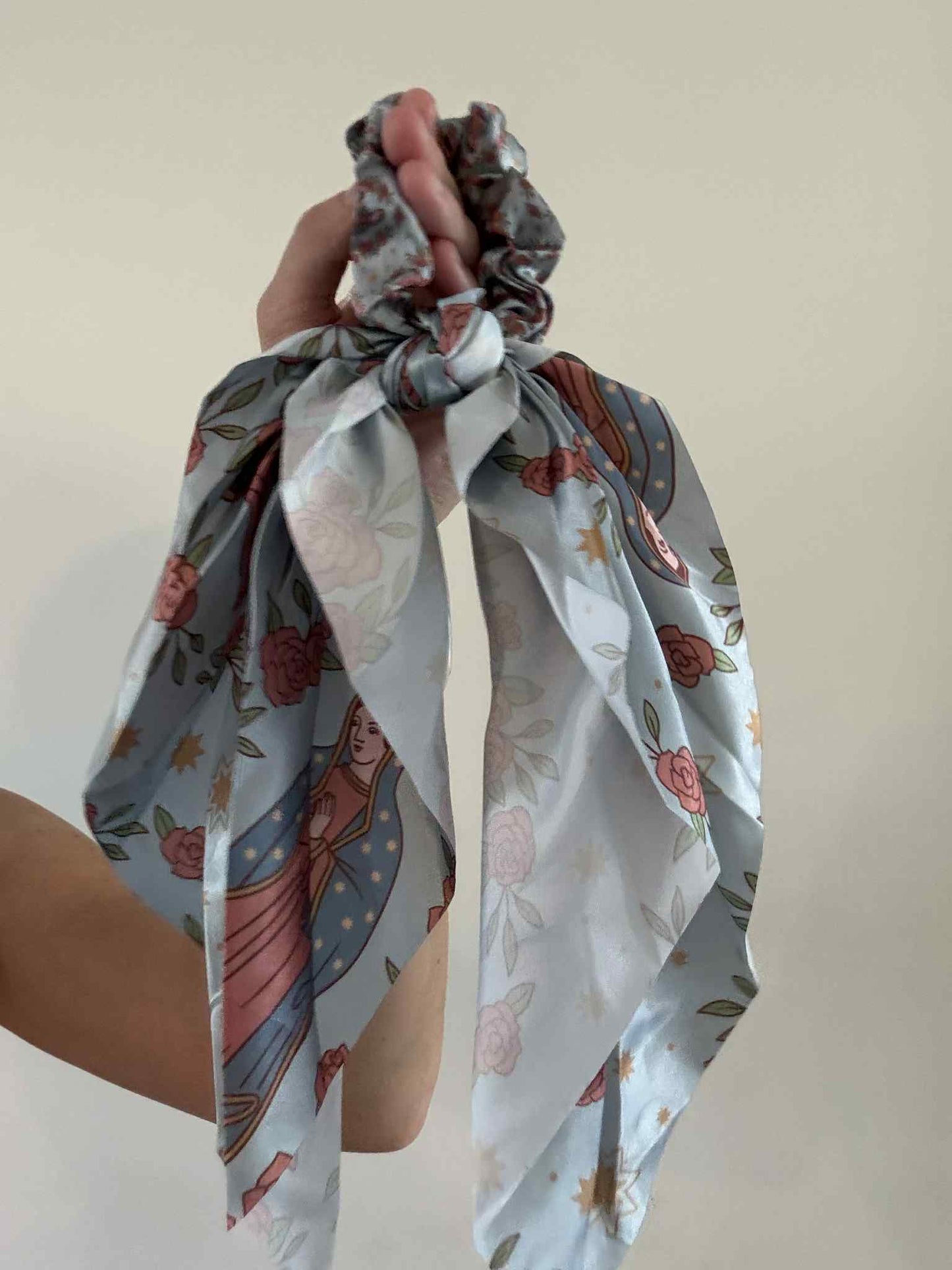 Catholic Satin Hanging Scrunchie - Guadalupe Collection