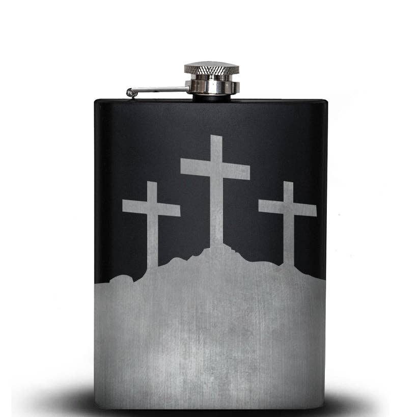 THREE CROSSES Hip Flask