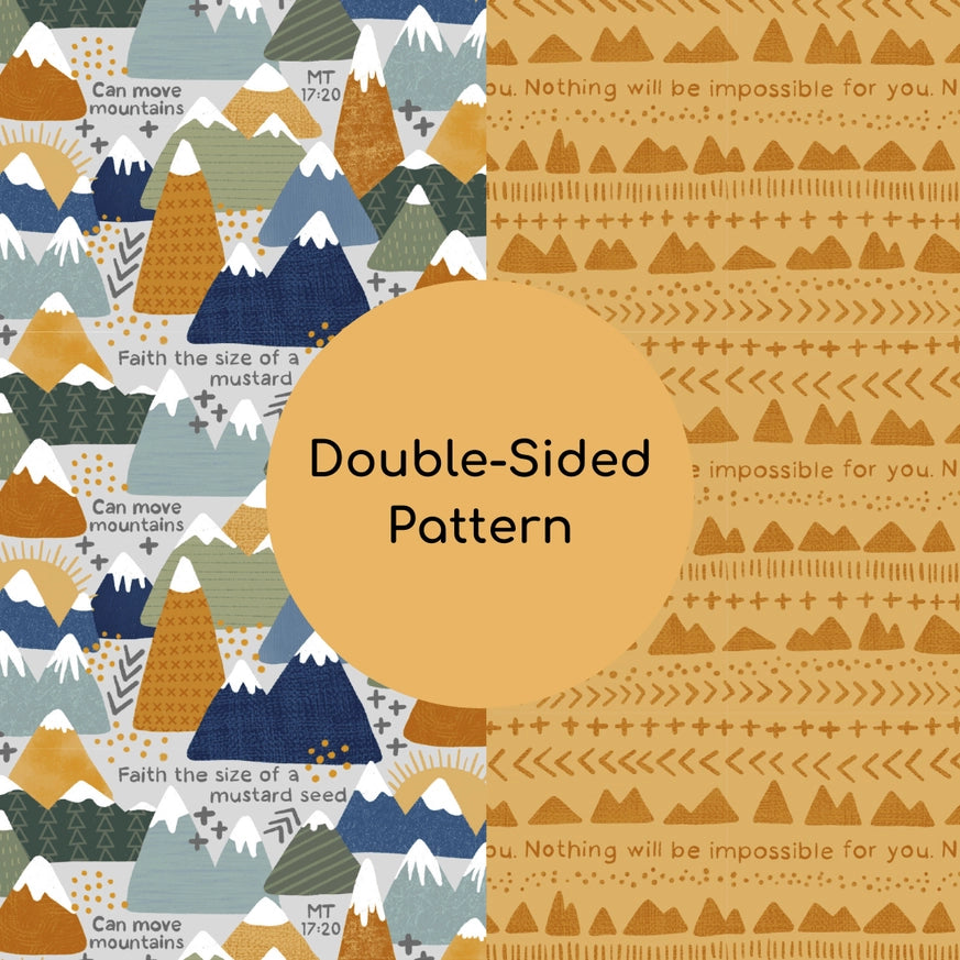Catholic Luxury Double Sided Muslin Blanket-Faith Moves Mountains