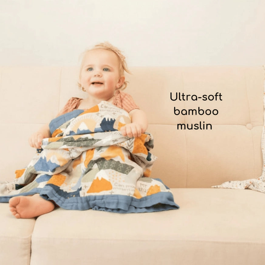 Catholic Luxury Double Sided Muslin Blanket-Faith Moves Mountains