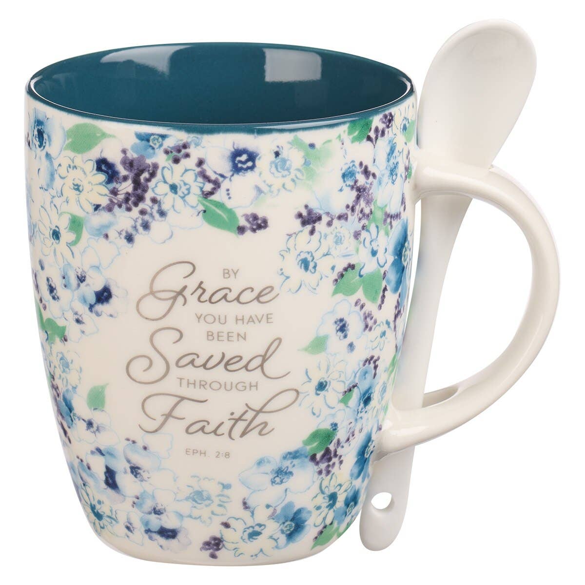 Mug with Spoon Floral By Grace