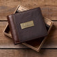 Wallet Leather Brown Be Strong & Courageous Badge