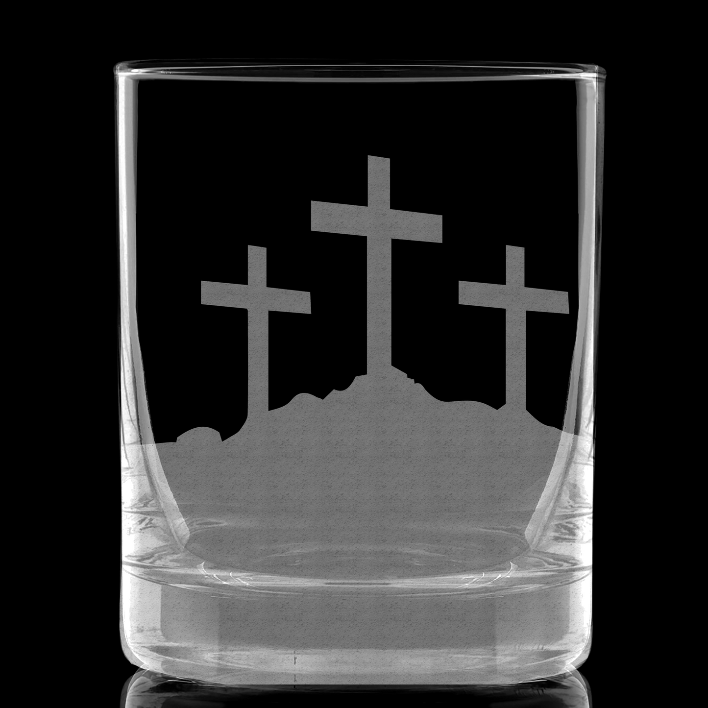 CROSSES AT CALVARY Whiskey Glass