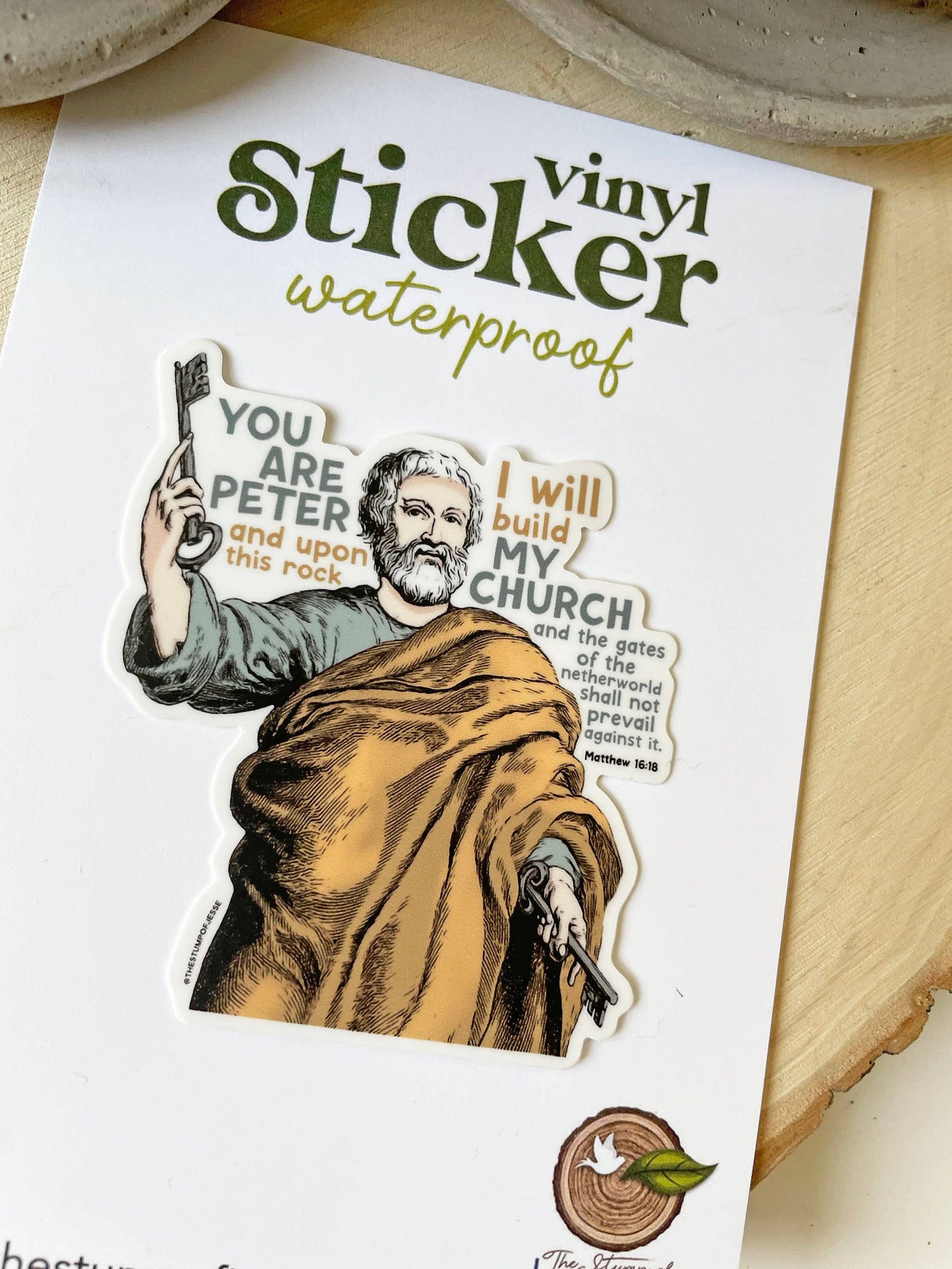 St. Peter Apostle Waterproof Catholic Sticker