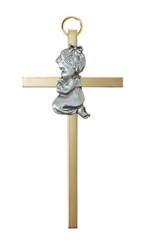 4.25 Brass Cross Baby Girl