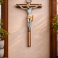 12" Walnut Two Tone Crucifix