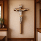 12" Walnut Two Tone Crucifix