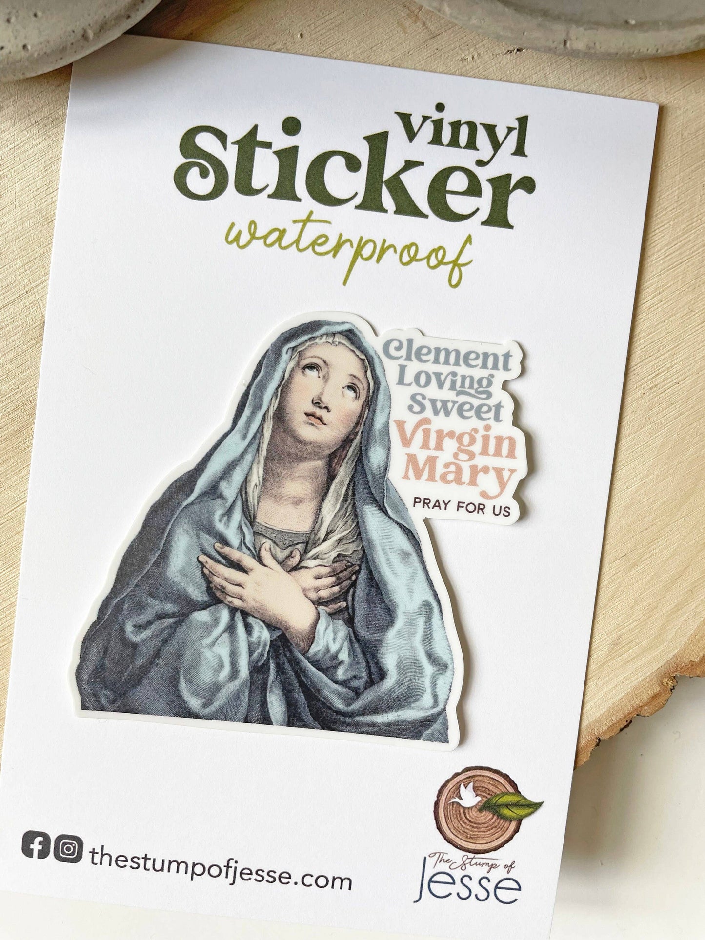 Hail Holy Queen Waterproof Catholic Sticker