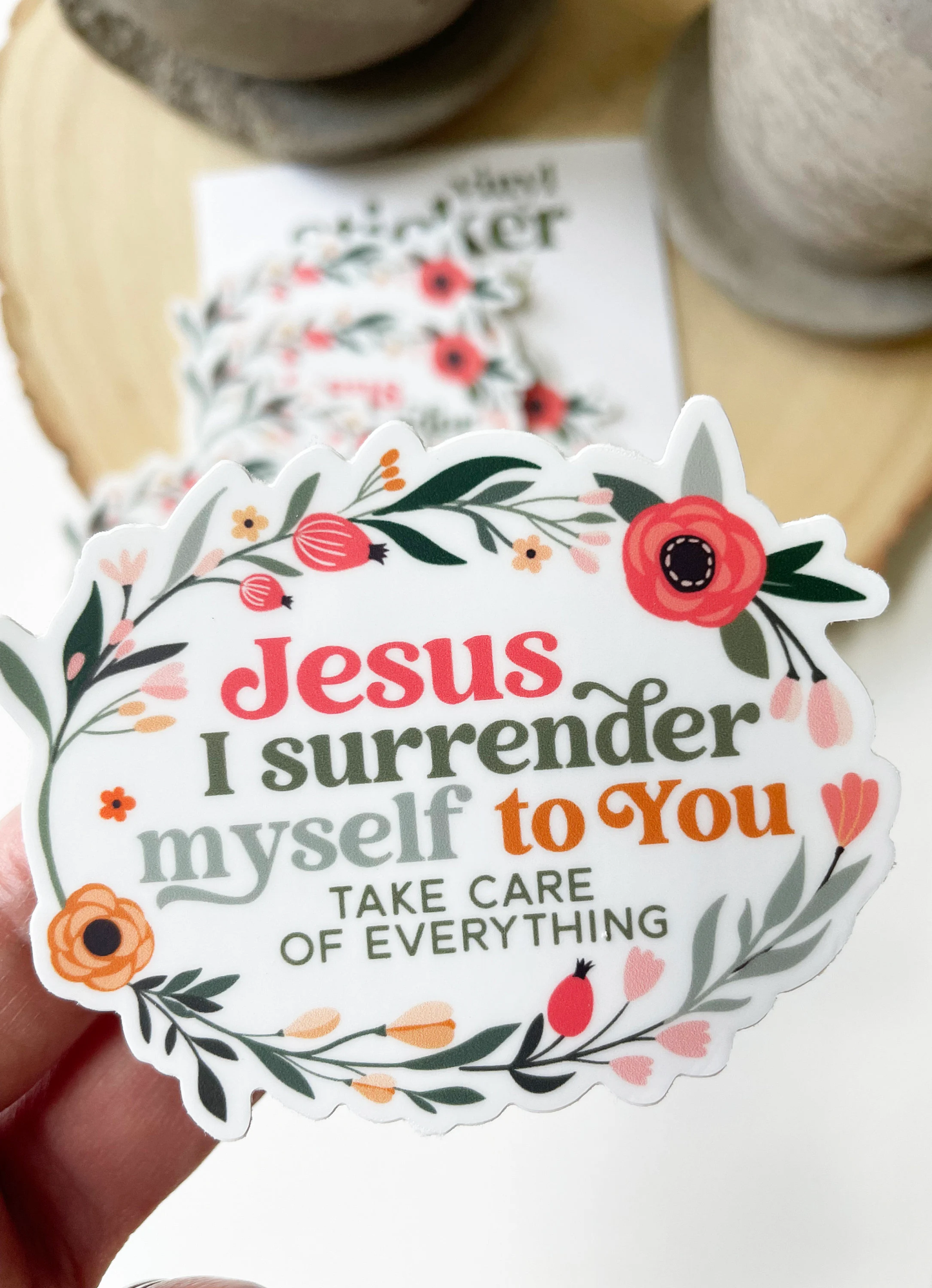 Jesus I surrender myself to You Waterproof Sticker I Gift