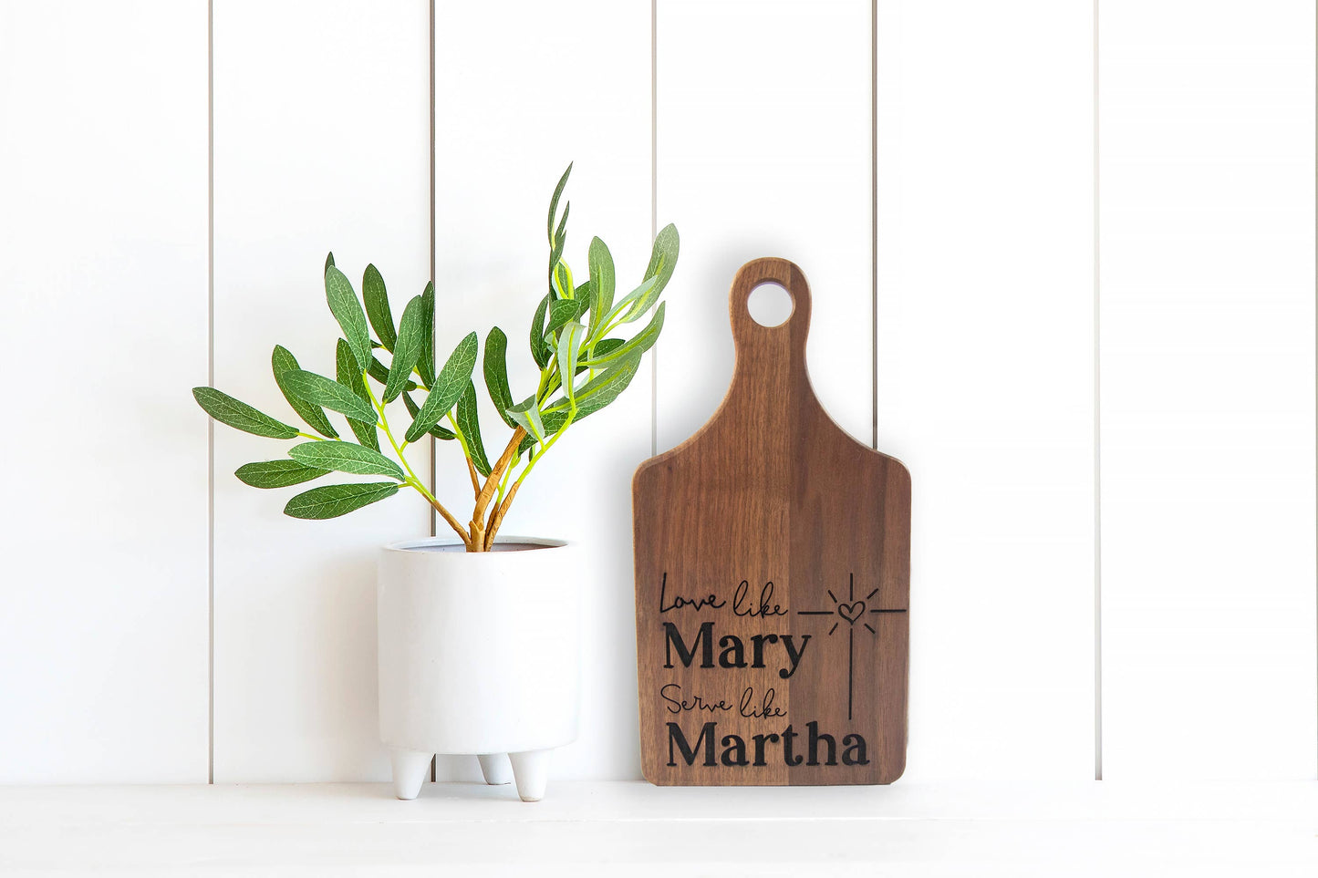 Love Like Mary Serve Like Martha Engraved Cutting Board
