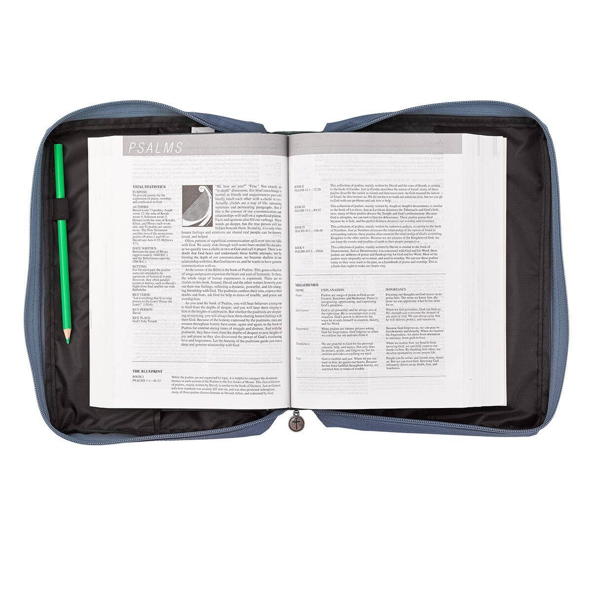 Bible Cover Value Blue/Beach Printed Footprints