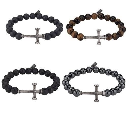 Men's Nail Cross Bracelet Stretch