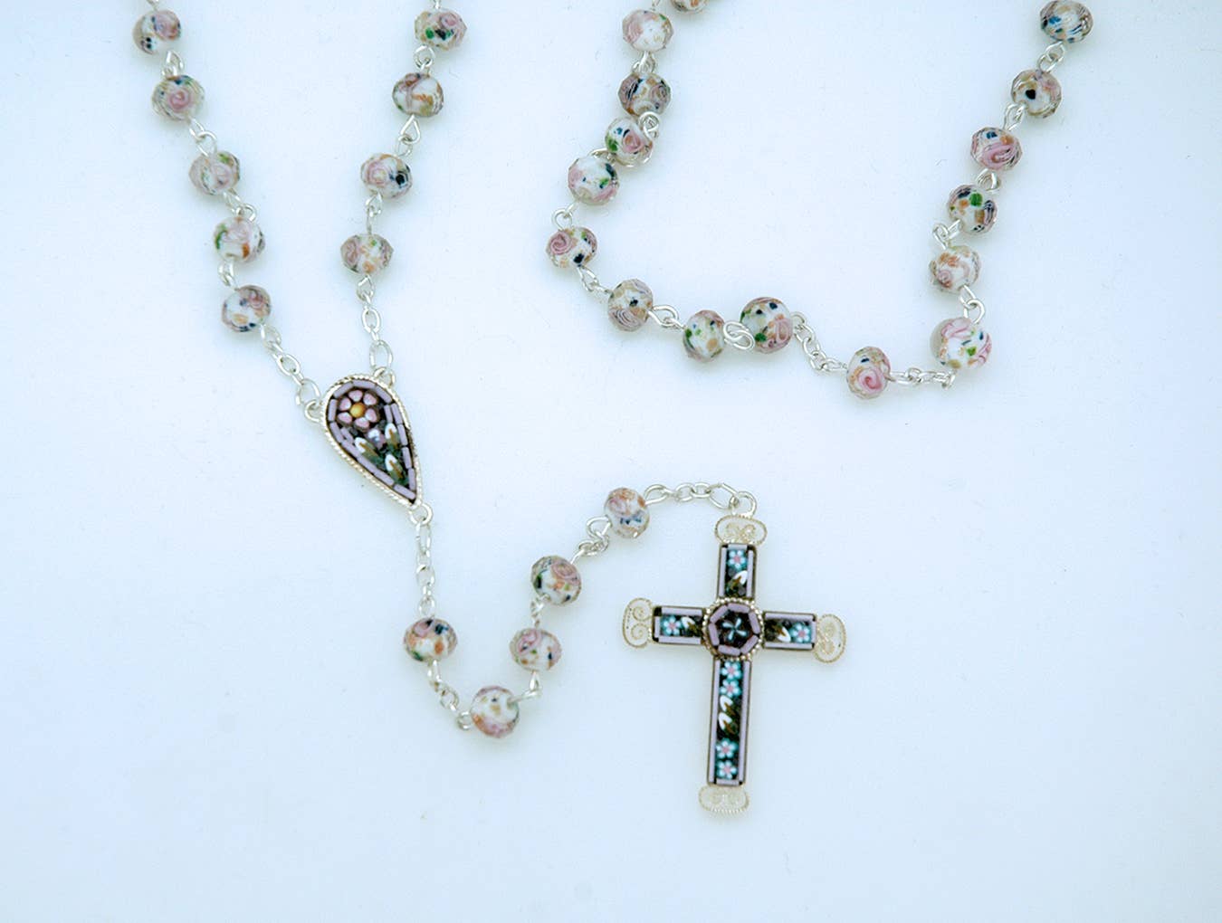 Italian Rosary Pendant with Florentine Mosaics