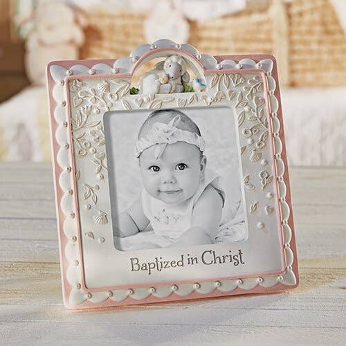 Ag Baptism Photo Frame Pink