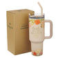 Tumbler w/straw Orange SS Consider How The Wildflowers Grow