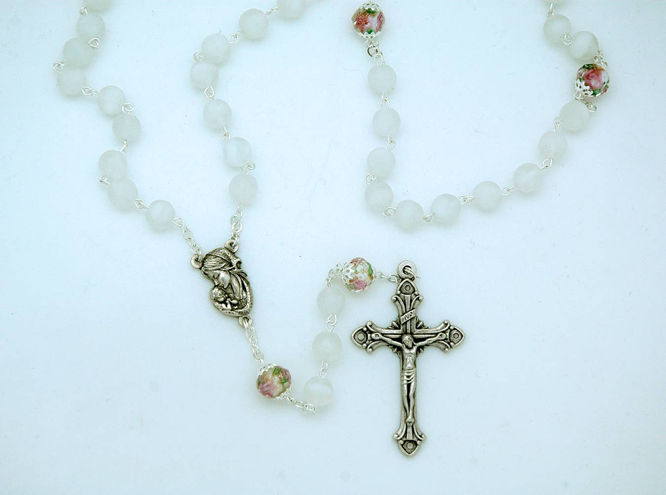 White Frosted Rosary