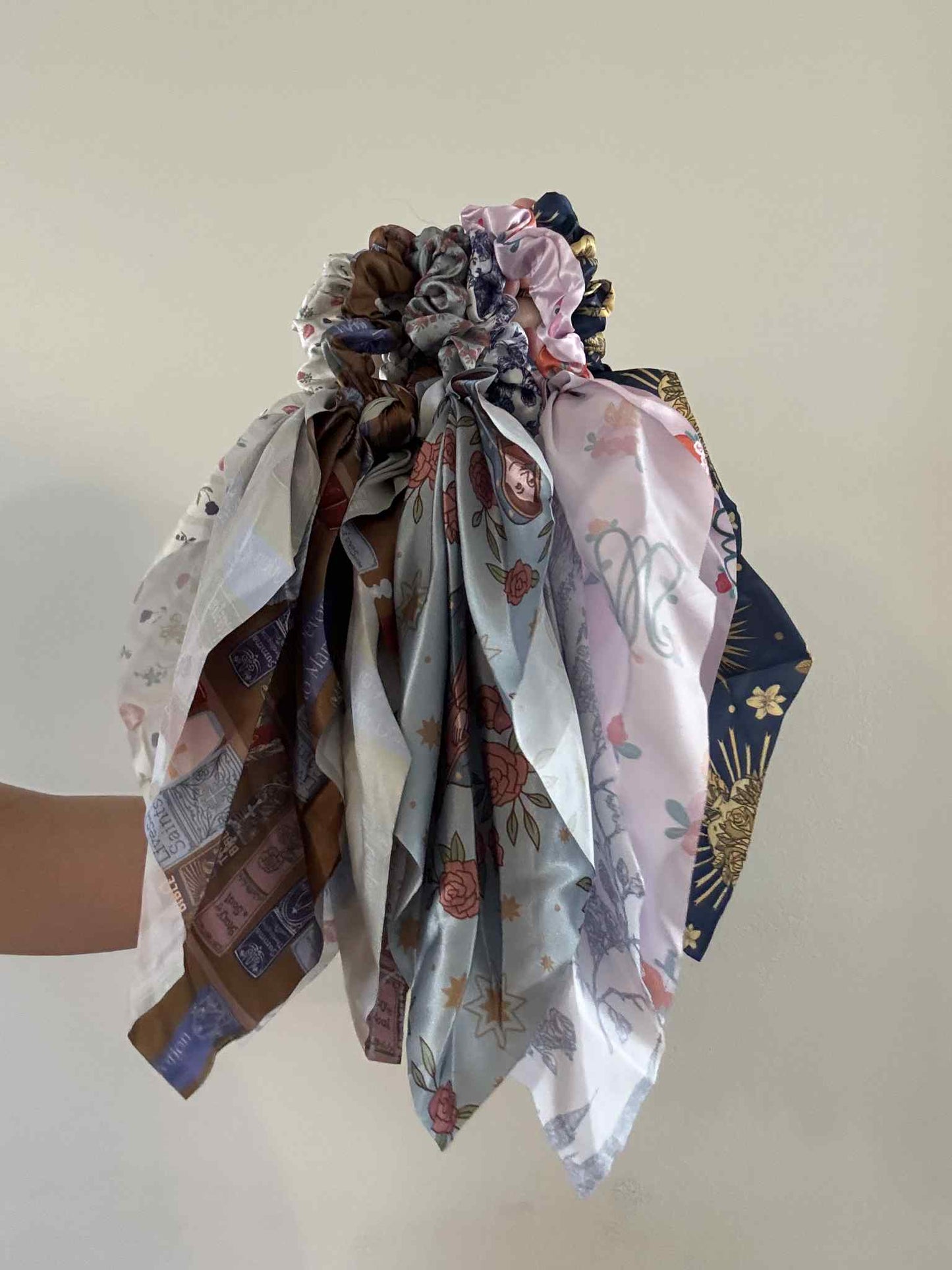 Catholic Satin Hanging Scrunchie - Holy Hearts Collection