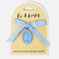 Miraculous Medal Blue Gingham Petite Bow