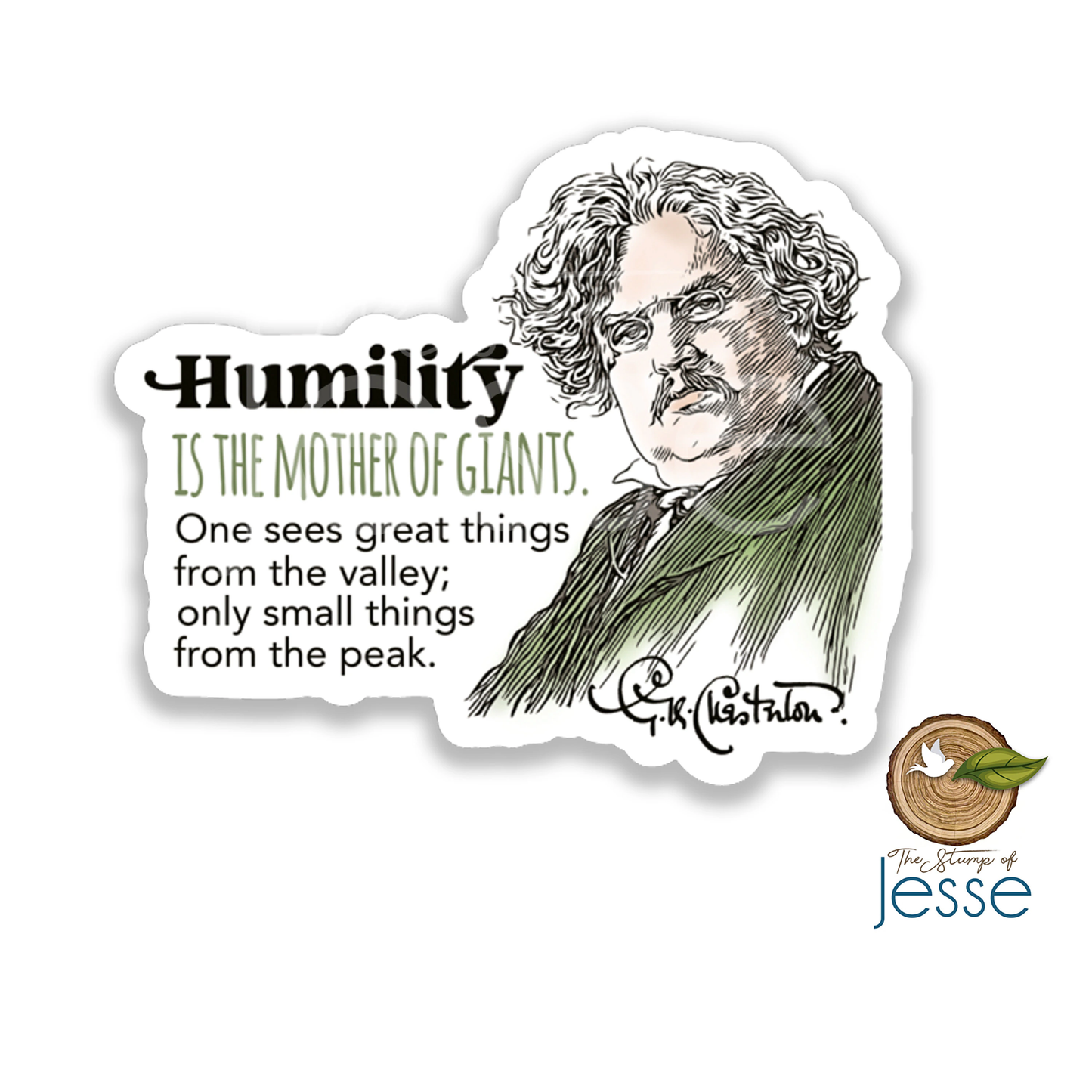 G.K. Chesterton Waterproof Catholic Sticker | Humility