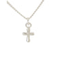 Nk - Baby Puff Cre Sil Plt 13"Cable Chain cross