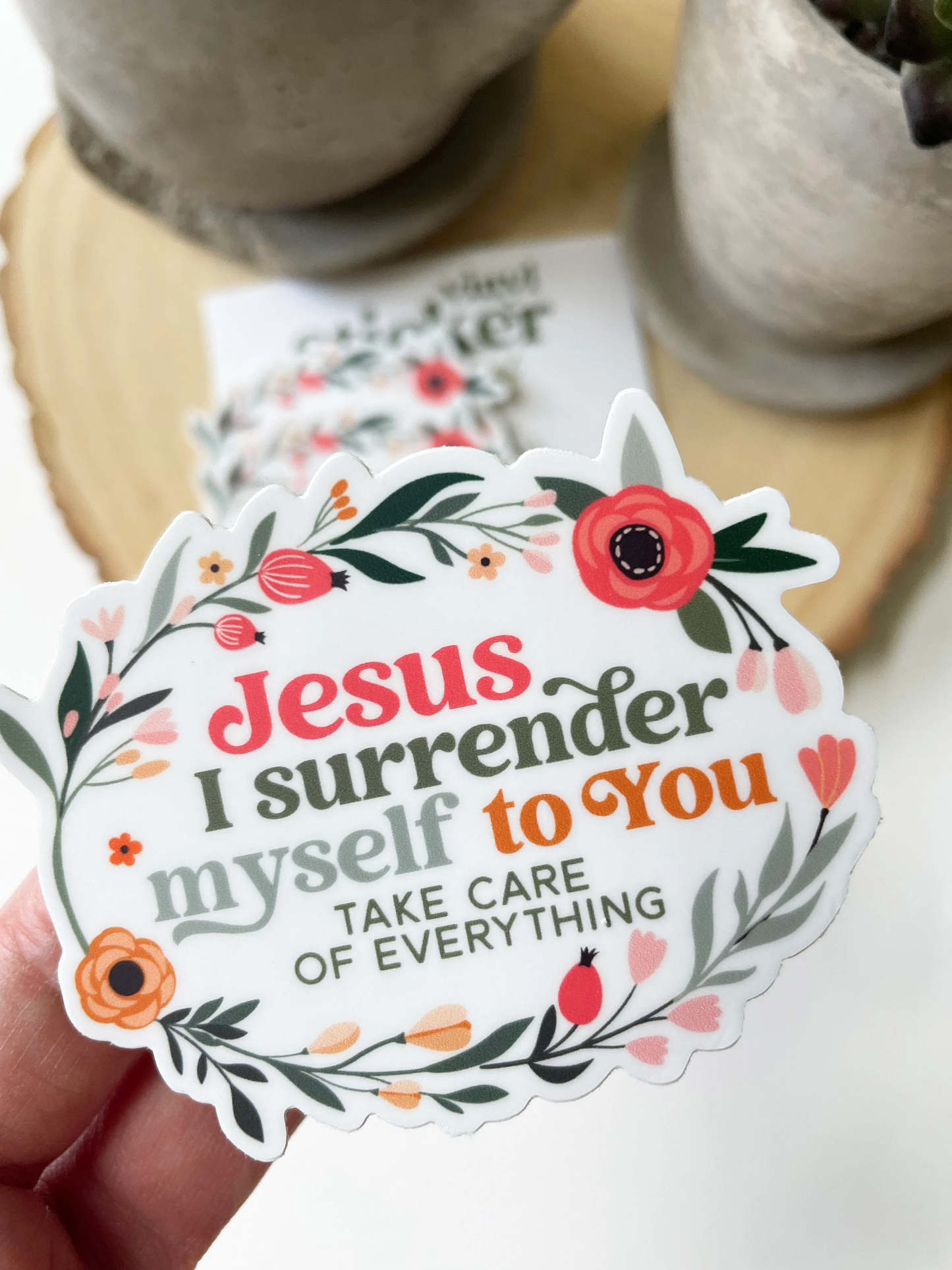 Jesus I surrender myself to You Waterproof Sticker I Gift