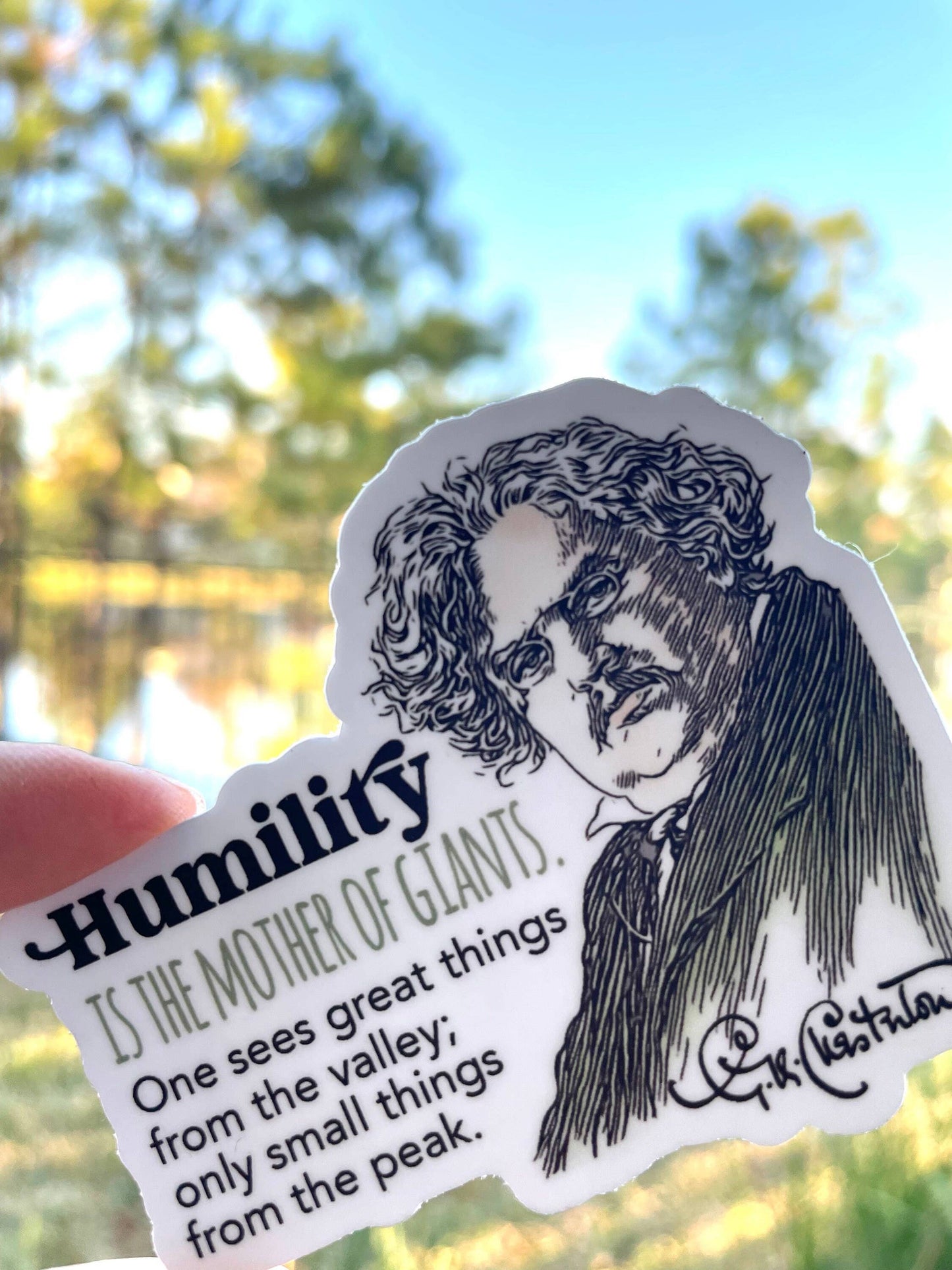 G.K. Chesterton Waterproof Catholic Sticker | Humility