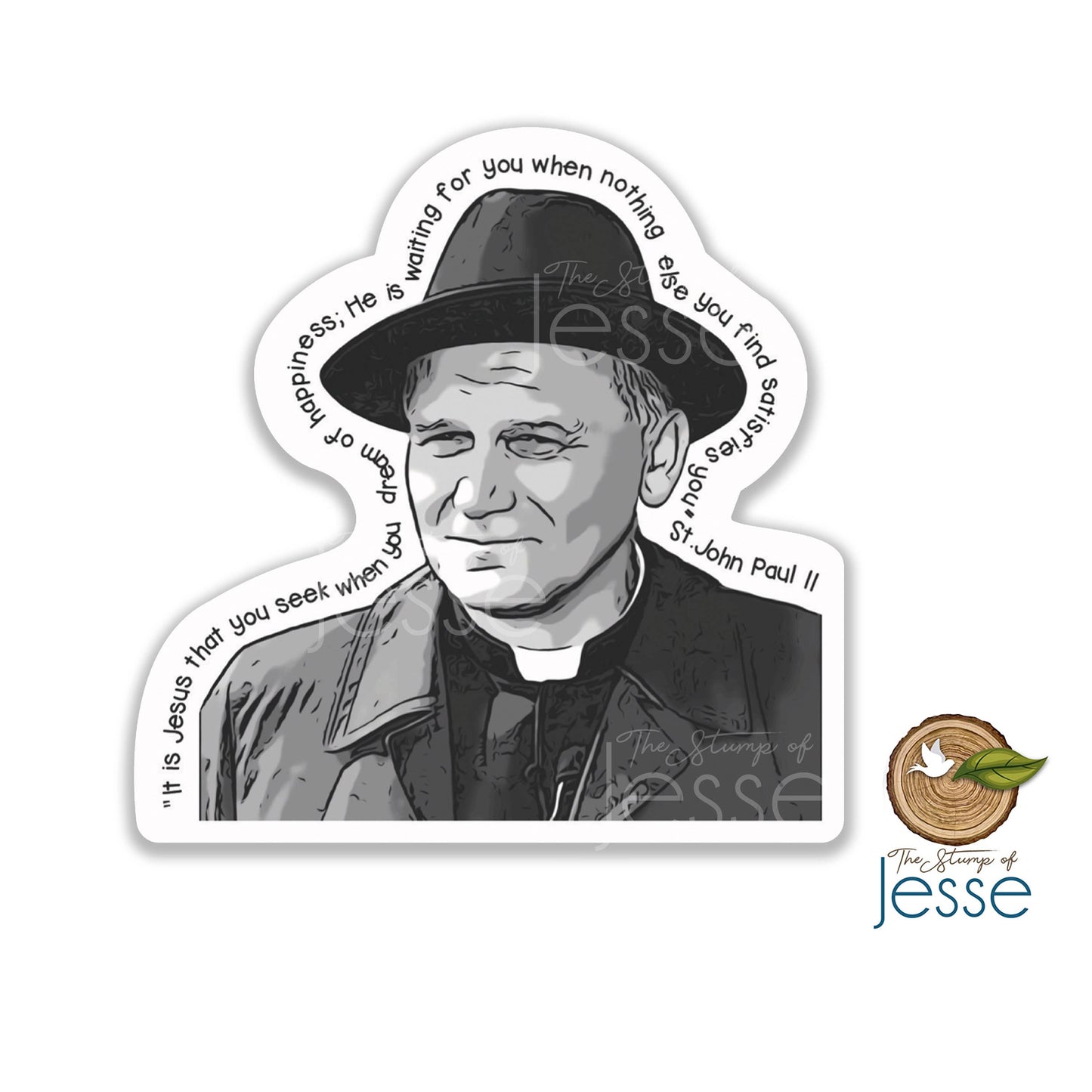 St. John Paul II Waterproof Catholic Sticker