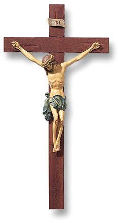 13" Roma Crucifix Hand Painted