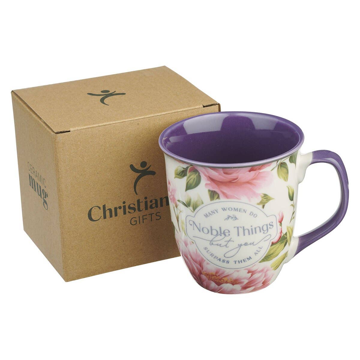 Mug Pink Floral Noble Things Prov. 31:29