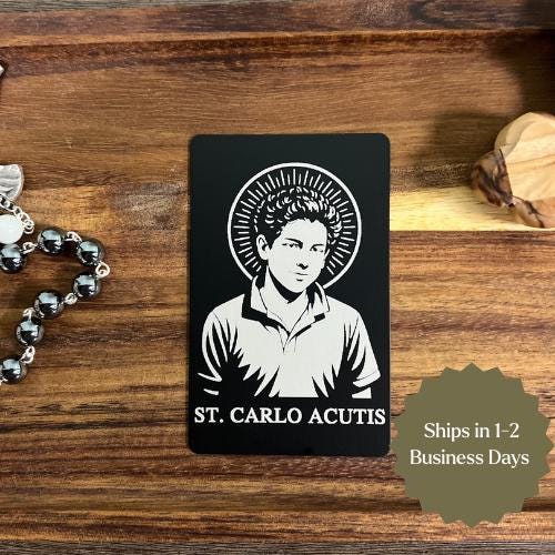 Carlo Acutis Metal Prayer Card