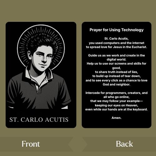 Carlo Acutis Metal Prayer Card