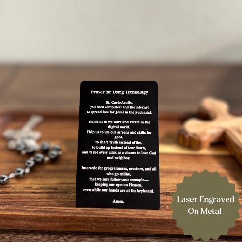 Carlo Acutis Metal Prayer Card