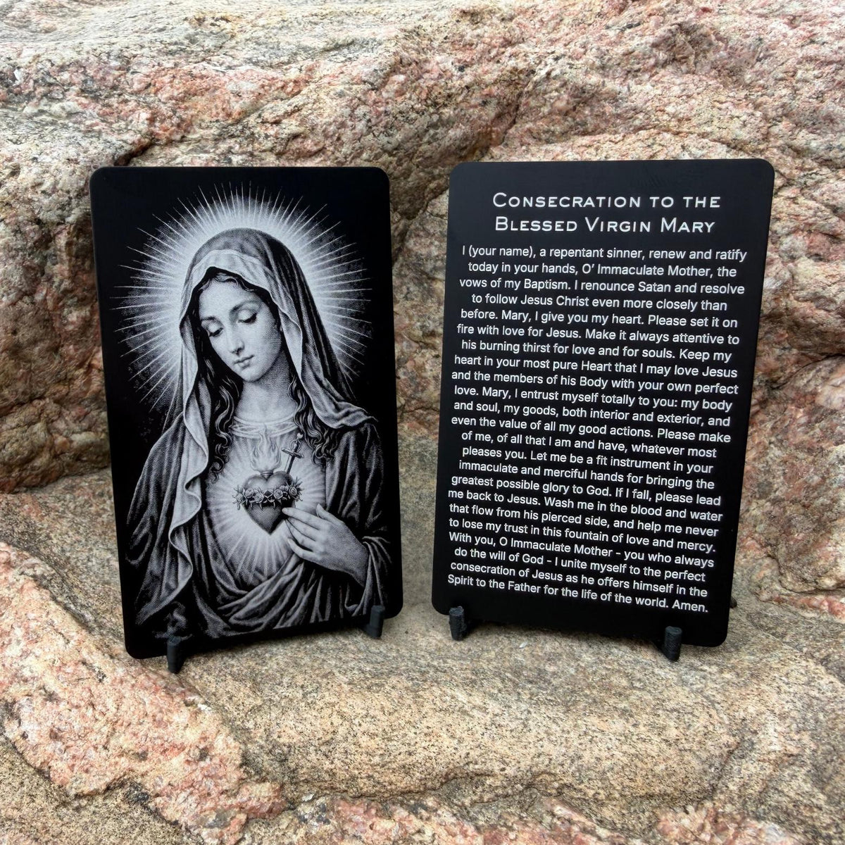 Consecration to the Blessed Virgin Mary Premium Metal Prayer Card