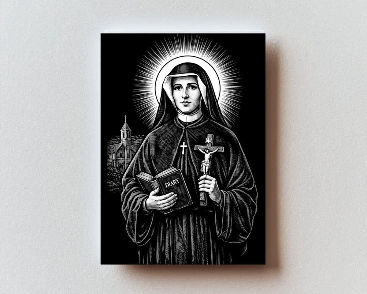 Prayer to St. Faustina  Premium Metal Prayer Card