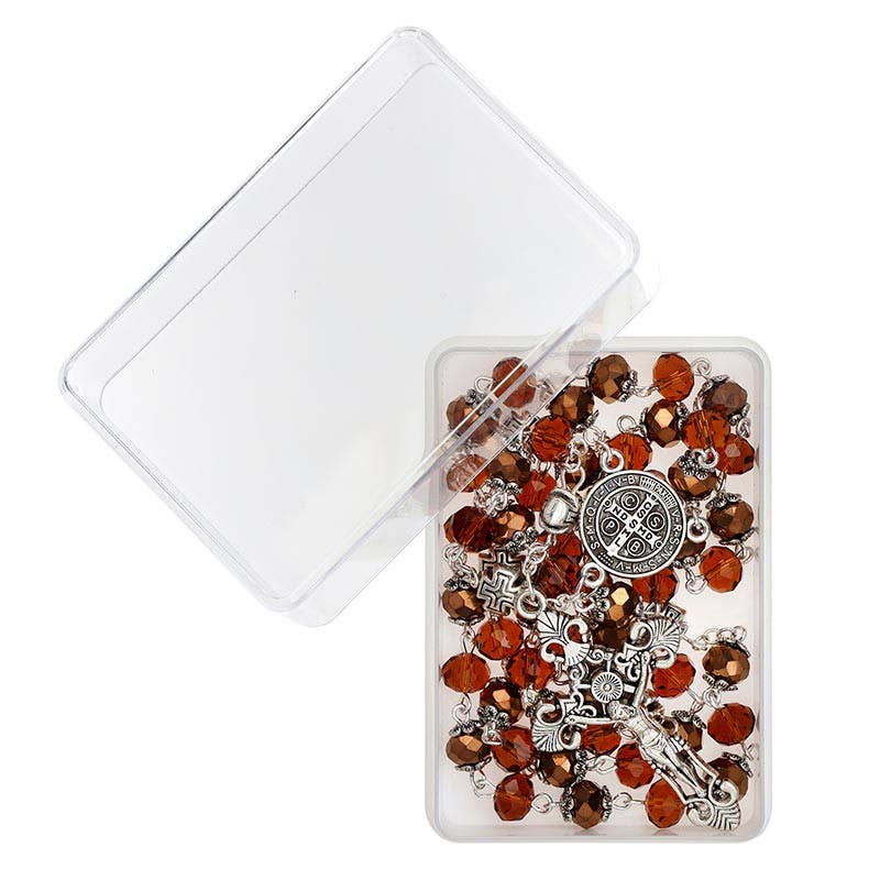 Sun Crystal Rosary - Saint Benedict