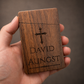 Metal Prayer Card and Personalized Wood Case