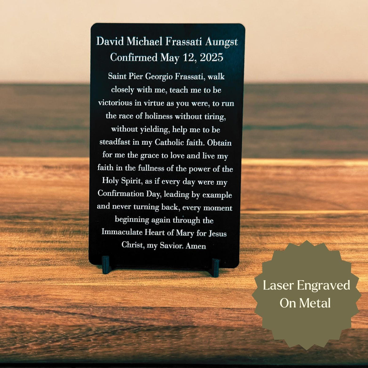 Custom Metal Prayer Card